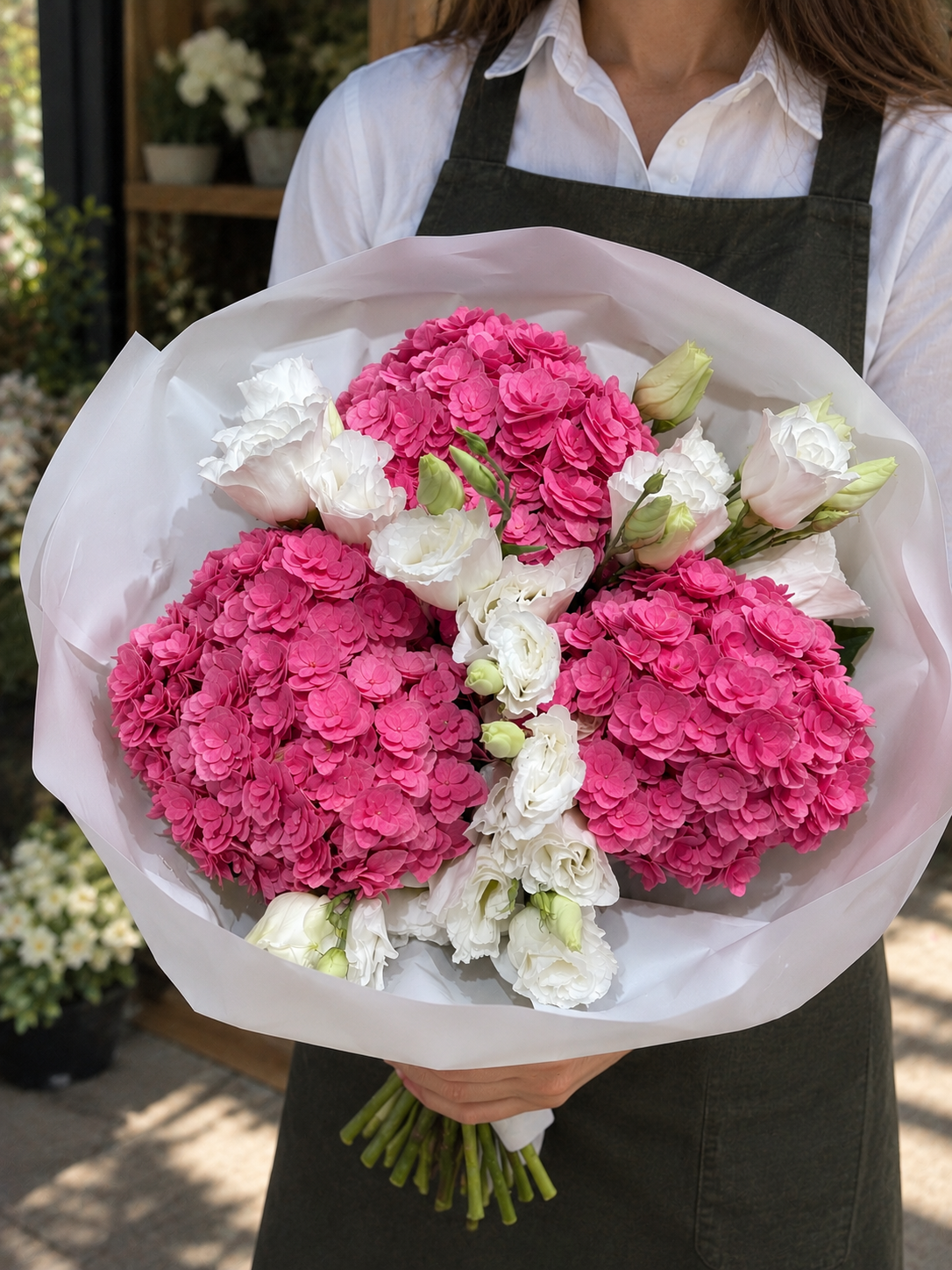 Pink Hydrangea and Lisianthus