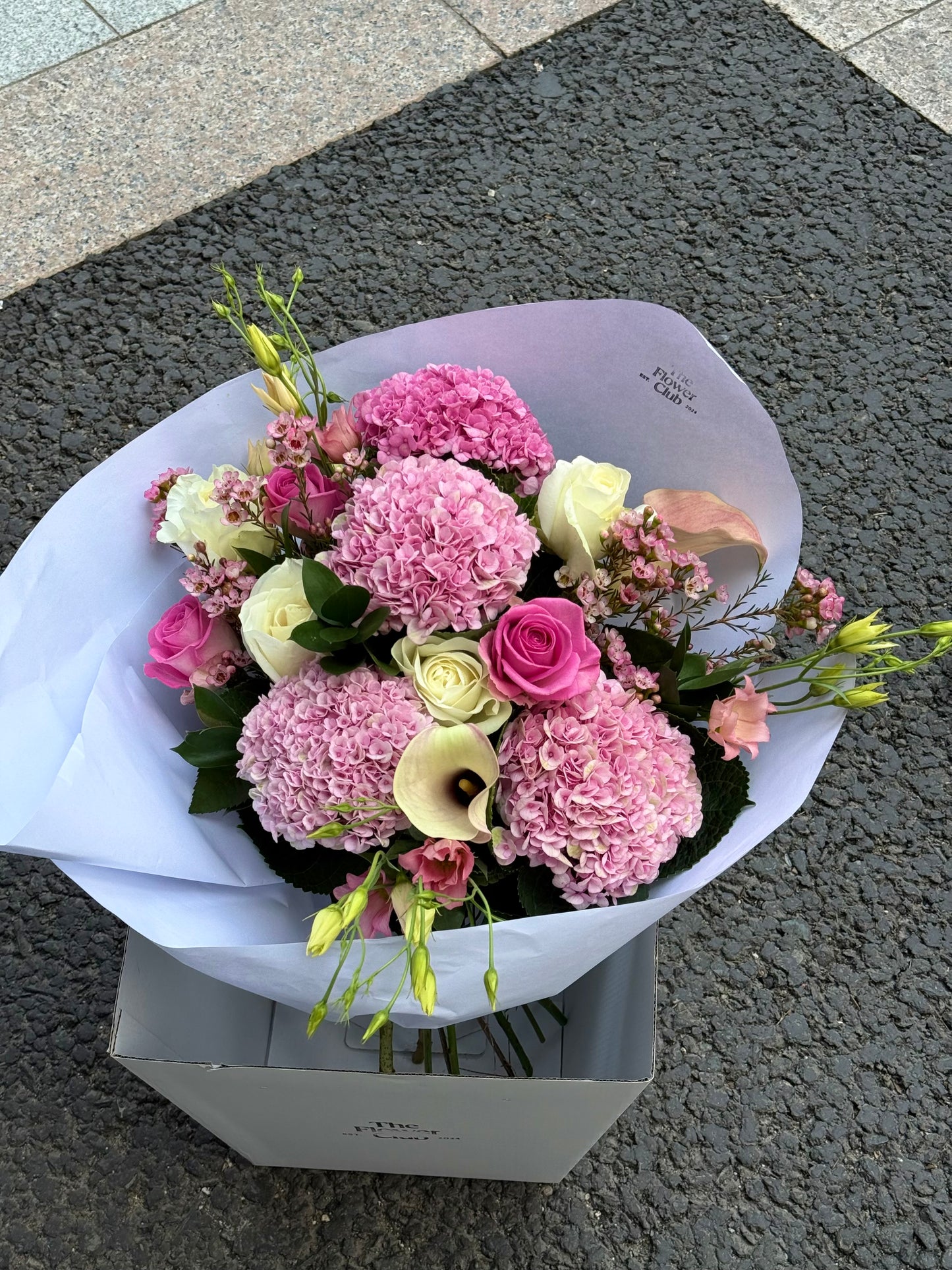 “Pink Cloud” – Luxury Pink Hydrangea & Rose Bouquet