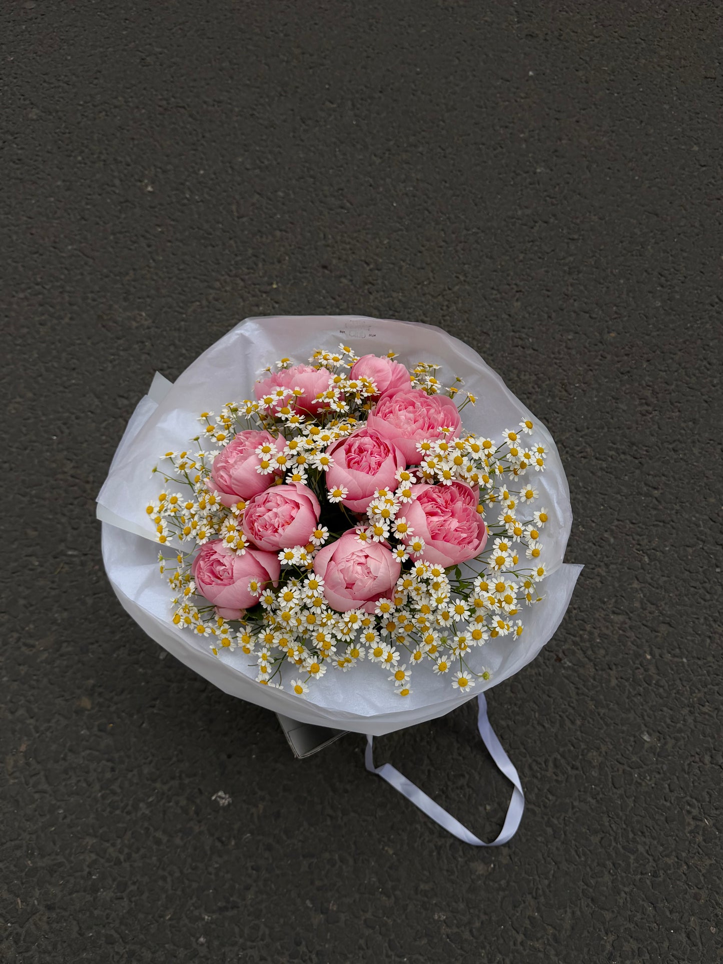 Pink Peonies & Chamomile Bouquet