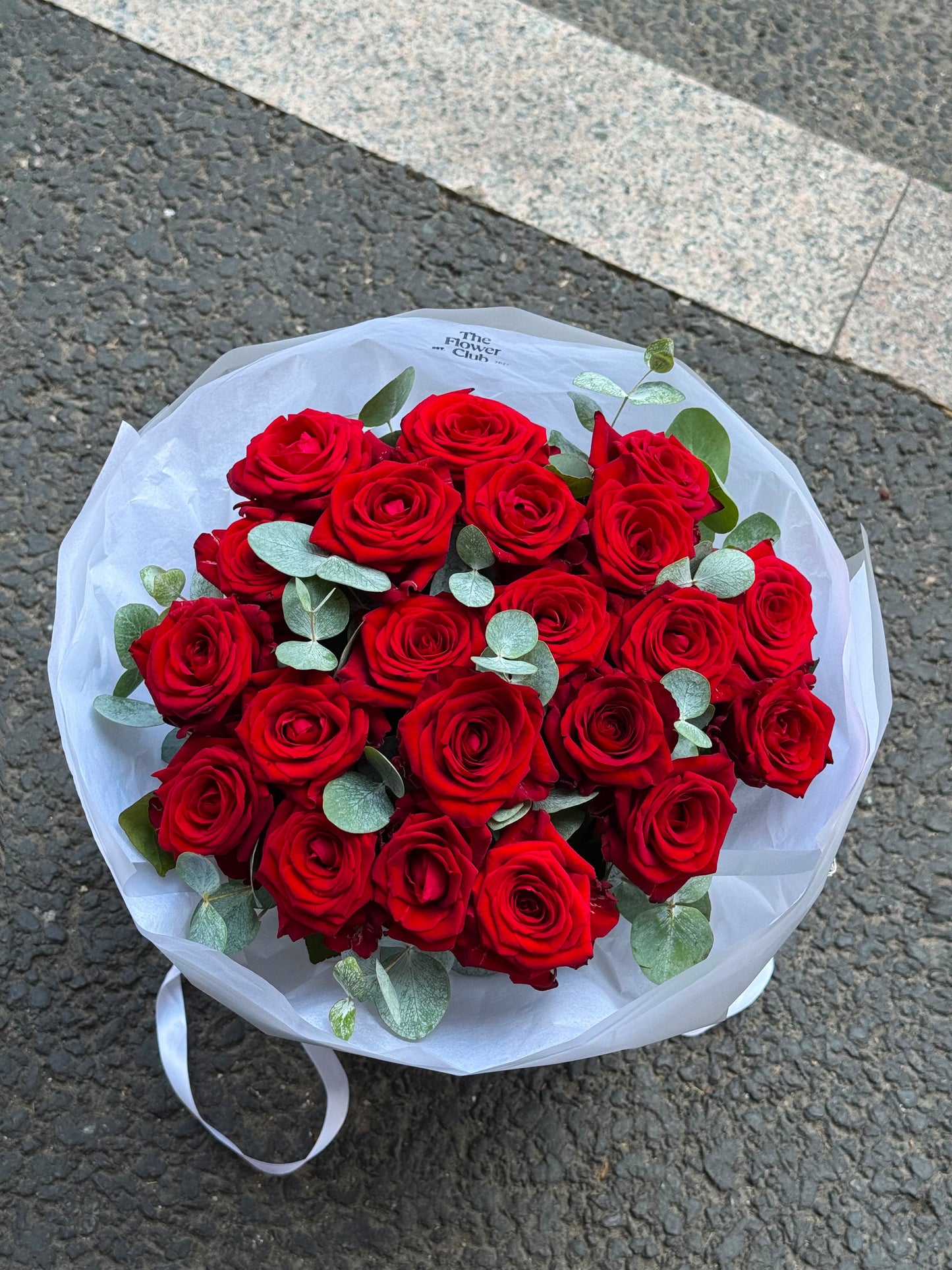 Classic Red Roses & Eucalyptus