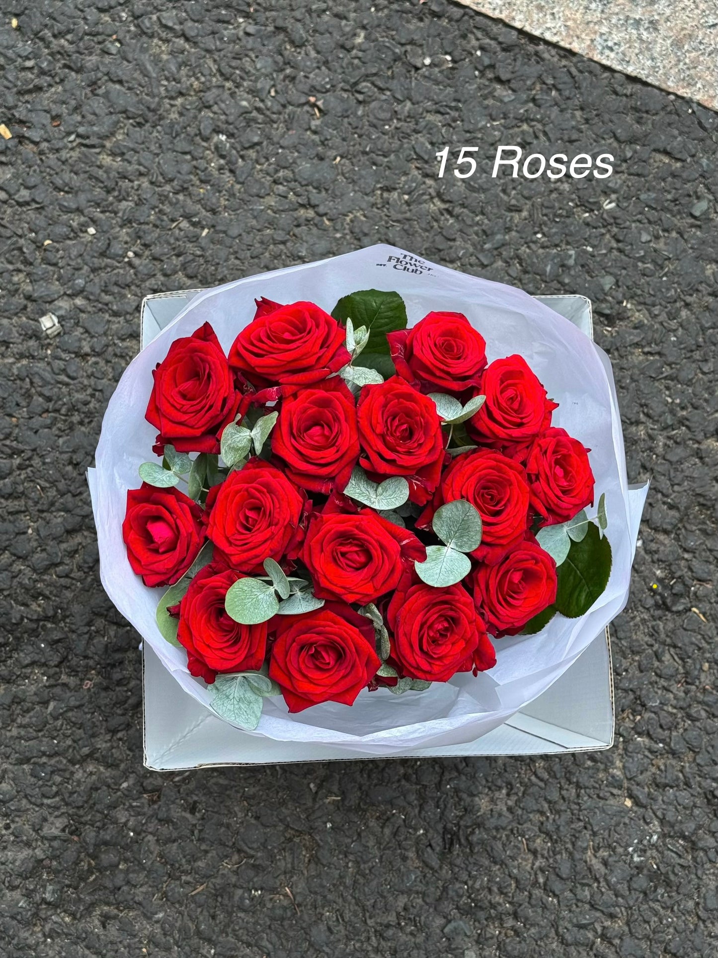 Classic Red Roses & Eucalyptus